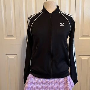 Adidas Women’s Classic Black Zip Up Track Jacket Size Small
